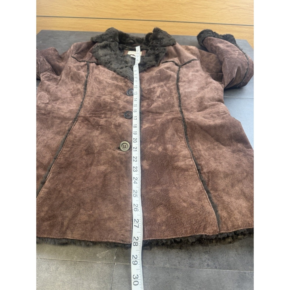 Y2K St.John's Bay Women's Large Brown Suede,Faux Sherling Coat/Jacket-CLEAN - Picture 5 of 10